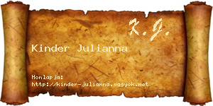 Kinder Julianna névjegykártya